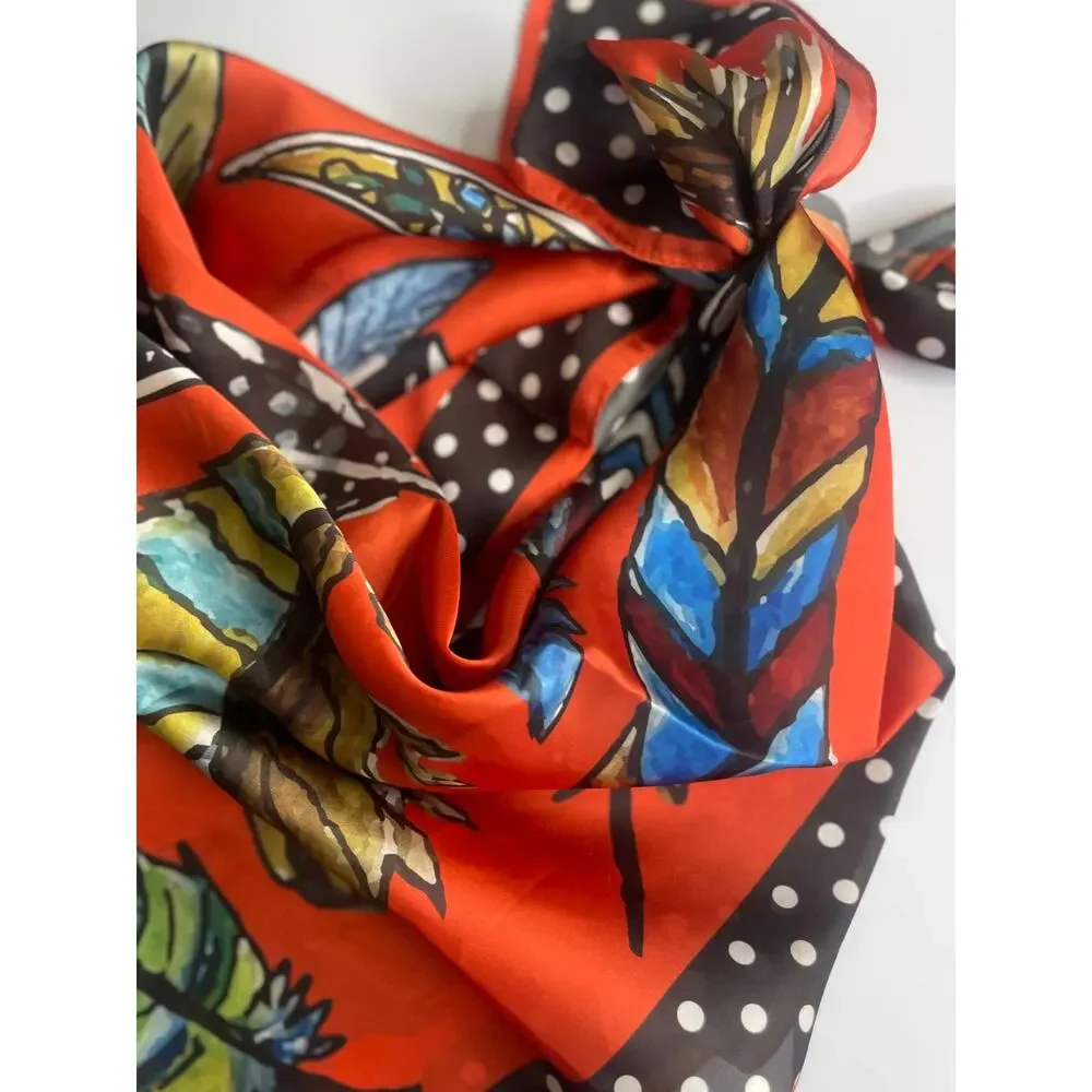 Tangerine Wild Feather Wild Rag